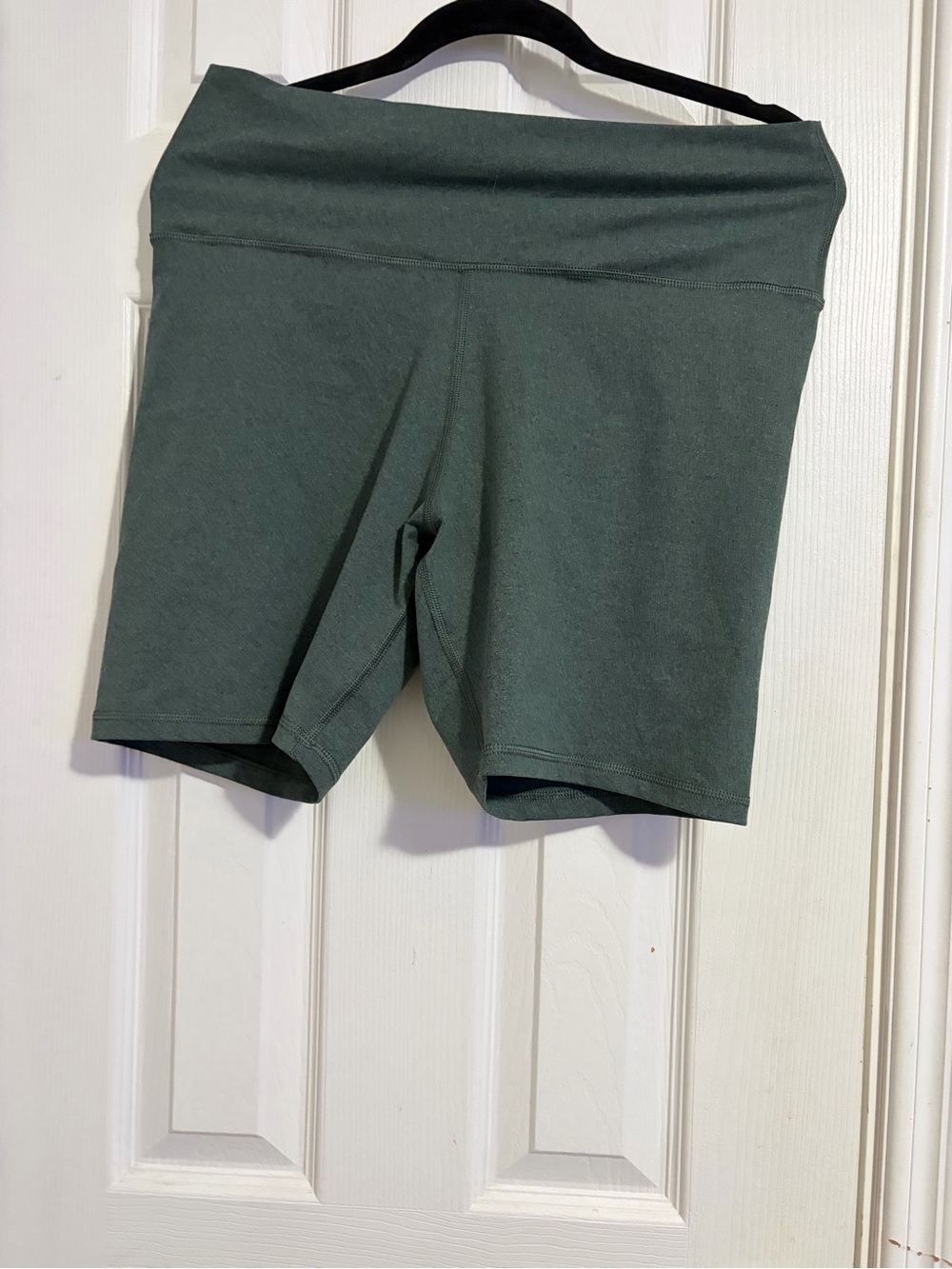 aerie High-Rise Bike Shorts in Olive Green